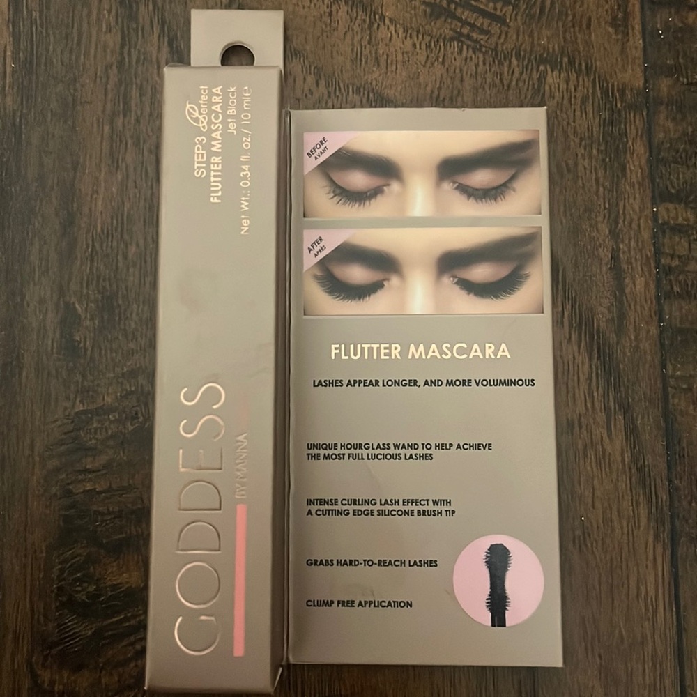 GODDESS By Mannar Kadar Flutter Mascara Jet Black Full Sz .34oz /10ml BRAND NEW